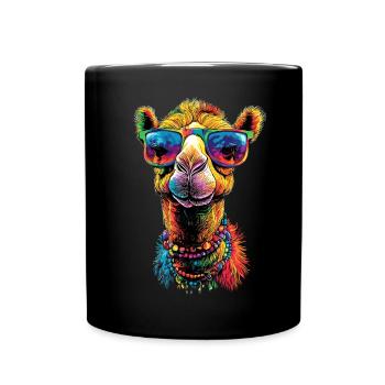 Kamel Dromedar Trampeltier Camel Geschenk Kamele - Tasse einfarbig - Schwarz - Vorne