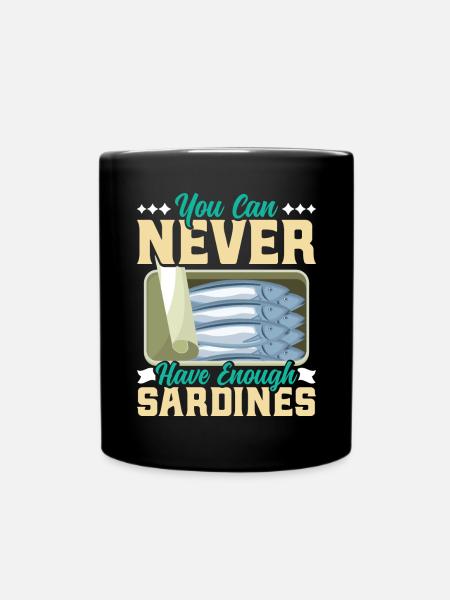Sardinen, Angeln, Fische - Tasse einfarbig - Schwarz