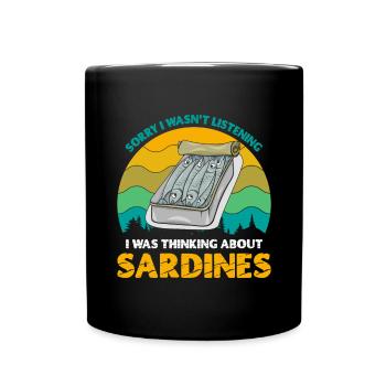 Sardines, Fishing, Fish - Full Colour Mug - black - Front