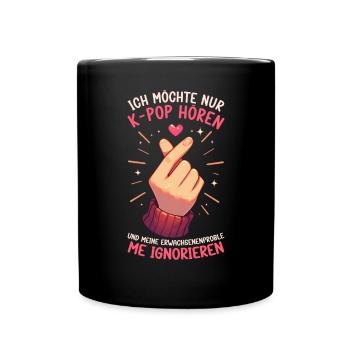 K-Pop Koreanischer Musik Kpop Fans Kdrama - Tasse einfarbig - Schwarz - Vorne