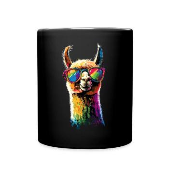 Alpaca Sweet Llama Farm Life Is Better With Alpacas - Full Colour Mug - black - Front