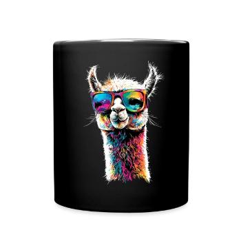 Alpaca Sweet Llama Farm Life Is Better With Alpacas - Full Colour Mug - black - Front