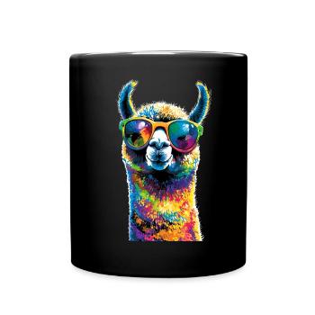 Alpaca Sweet Llama Farm Life Is Better With Alpacas - Full Colour Mug - black - Front