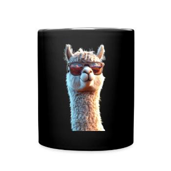 Alpaca Sweet Llama Farm Life Is Better With Alpacas - Full Colour Mug - black - Front