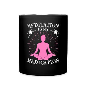 La méditation est mon chakra de médecine du yoga - Mug uni - noir - Devant