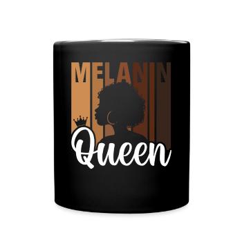 Mélanine Reine Peau Marron Noir Histoire - Mug uni - noir - Devant