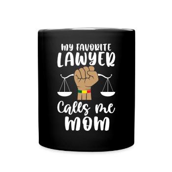 L’avocat préféré appelle la mère mélanine peau brune - Mug uni - noir - Devant