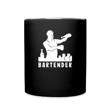 Lustiger Barkeeper Spruch Barkeeper Geschenk - Tasse einfarbig - Schwarz - Vorne