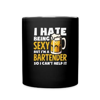 Lustiger Barkeeper Spruch Barkeeper Geschenk - Tasse einfarbig - Schwarz - Vorne