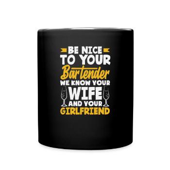 Lustiger Barkeeper Spruch Barkeeper Geschenk - Tasse einfarbig - Schwarz - Vorne
