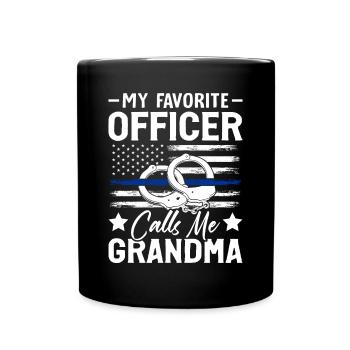 Favorite Officer Grandma Police Officer - Full Colour Mug - black - Front