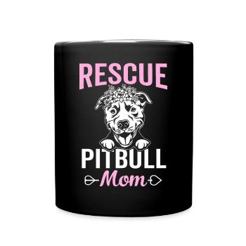 Rettung Pitbull Mutter Pitbull Hund Mutter - Tasse einfarbig - Schwarz - Vorne