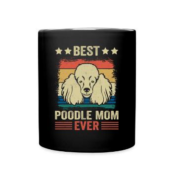 Beste Pudel-Mama aller Zeiten Pudel-Hundeliebhaber - Tasse einfarbig - Schwarz - Vorne