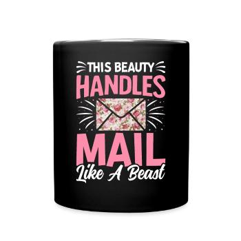 Postal Service Postal Worker Postwoman Beauty - Full Colour Mug - black - Front