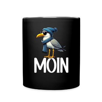 Moin Seagull Northern Germany Greetings Baltic Sea North Sea - Full Colour Mug - black - Front