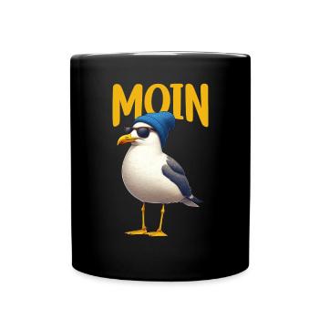 Moin Seagull Allemagne du Nord Salutations Mer Baltique Mer du Nord - Mug uni - noir - Devant