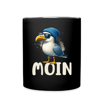 Moin Seagull Allemagne du Nord Salutations Mer Baltique Mer du Nord - Mug uni - noir - Devant