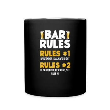 Lustiger Barkeeper Spruch Barkeeper Geschenk - Tasse einfarbig - Schwarz - Vorne
