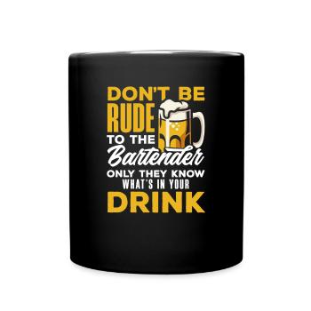 Funny Bartender Saying Bartender Gift - Full Colour Mug - black - Front