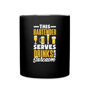 Lustiger Barkeeper Spruch Barkeeper Geschenk - Tasse einfarbig - Schwarz - Vorne