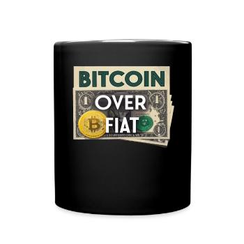 Bitcoin Over – Crypto Design for Enthusiasts - Full Colour Mug - black - Front