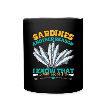 Sardines, Fishing, Fish - Full Colour Mug - black - Front