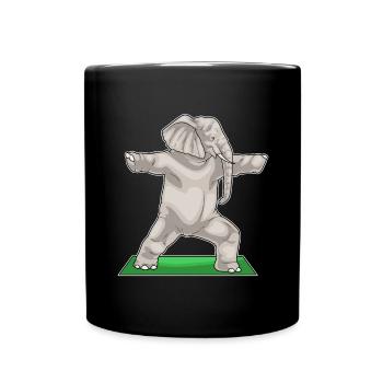 Elephant Yoga Fitness Gymnastics - Full Colour Mug - black - Front