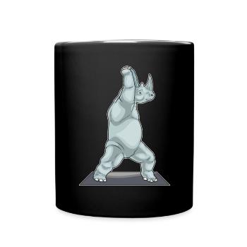 Nashorn Yoga Fitness Gymnastik - Tasse einfarbig - Schwarz - Vorne