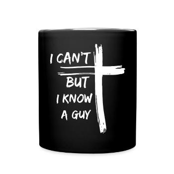 Faith-Based Message with White Cross - Full Colour Mug - black - Front