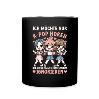 K-Pop Koreanischer Musik Kpop Fans Kdrama - Tasse einfarbig - Schwarz - Vorne
