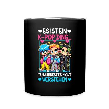 K-Pop Koreanischer Musik Kpop Fans Kdrama - Tasse einfarbig - Schwarz - Vorne