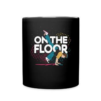 Sur le sol - Conception Breakdance Cool - Mug uni - noir - Devant