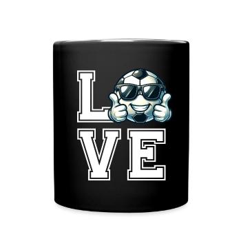 Cool Football with Sunglasses - Fan Love - Full Colour Mug - black - Front