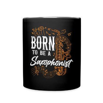 Saxophone Taco Born To Be A - Full Colour Mug - black - Front