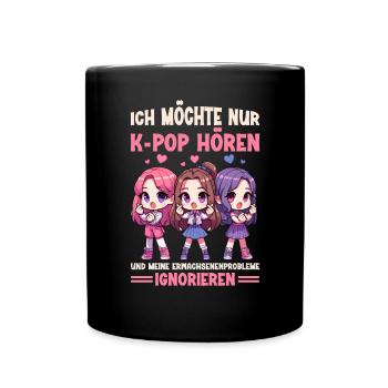 K-Pop Koreanischer Musik Kpop Fans Kdrama - Tasse einfarbig - Schwarz - Vorne