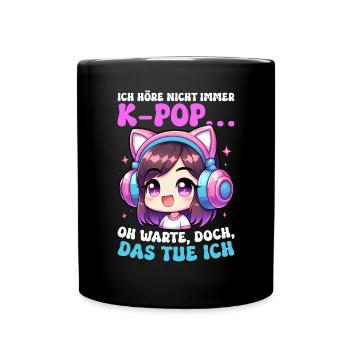 K-Pop Koreanischer Musik Kpop Fans Kdrama - Tasse einfarbig - Schwarz - Vorne