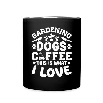 Café pour chiens de jardinage C'est ce que j'aime - - Mug uni - noir - Devant