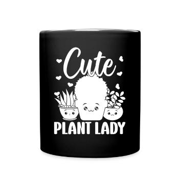jardinier paysagiste jardinier filles - plante mignonne - Mug uni - noir - Devant
