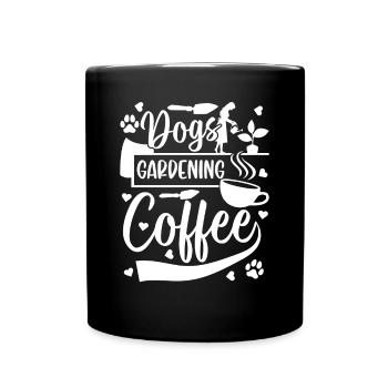 Chiens Jardinage Café - Jardinage Filles Hobby - Mug uni - noir - Devant