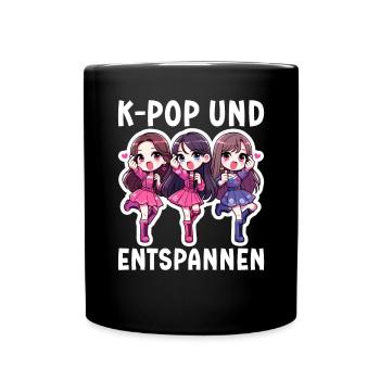 K-Pop Koreanischer Musik Kpop Fans Kdrama - Tasse einfarbig - Schwarz - Vorne