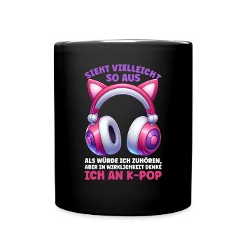 K-Pop Koreanischer Musik Kpop Fans Kdrama - Tasse einfarbig - Schwarz - Vorne