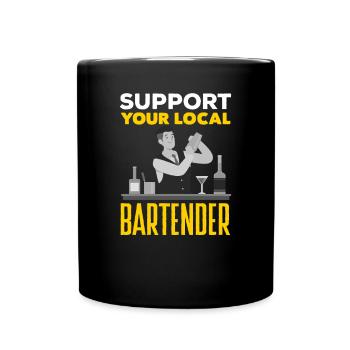 Barman drôle disant cadeau de barman - Mug uni - noir - Devant