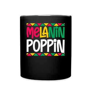 Mélanine Poppin Peau Marron Noir Histoire - Mug uni - noir - Devant