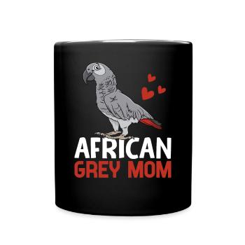 Gris Africain Maman Perroquet Maman Perroquet Oiseau Femme - Mug uni - noir - Devant