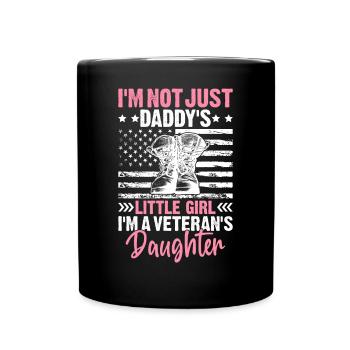 Fille à papa Fille d’ancien combattant Fière militaire - Mug uni - noir - Devant