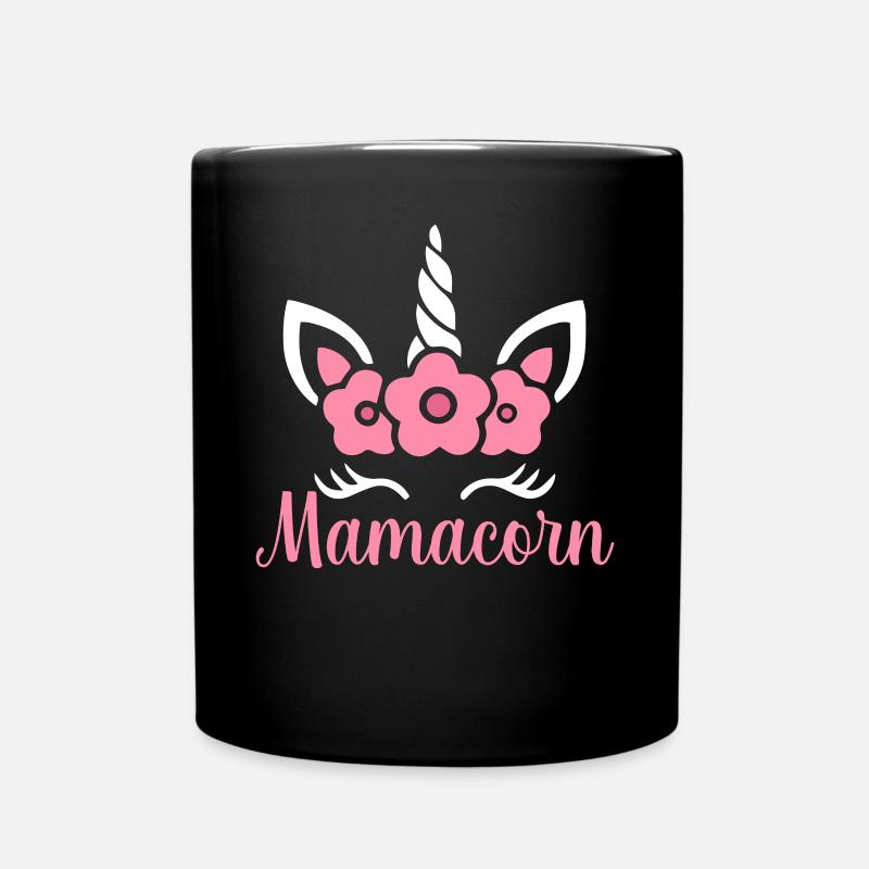 Mamacorn Einhorn Mama - Tasse einfarbig - Schwarz
