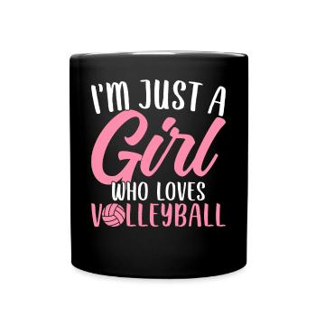 Nur ein Mädchen, das Volleyballspieler liebt - Tasse einfarbig - Schwarz - Vorne