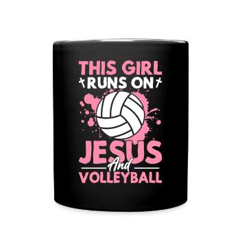 Dieses Mädchen rennt auf Jesus und - Tasse einfarbig - Schwarz - Vorne