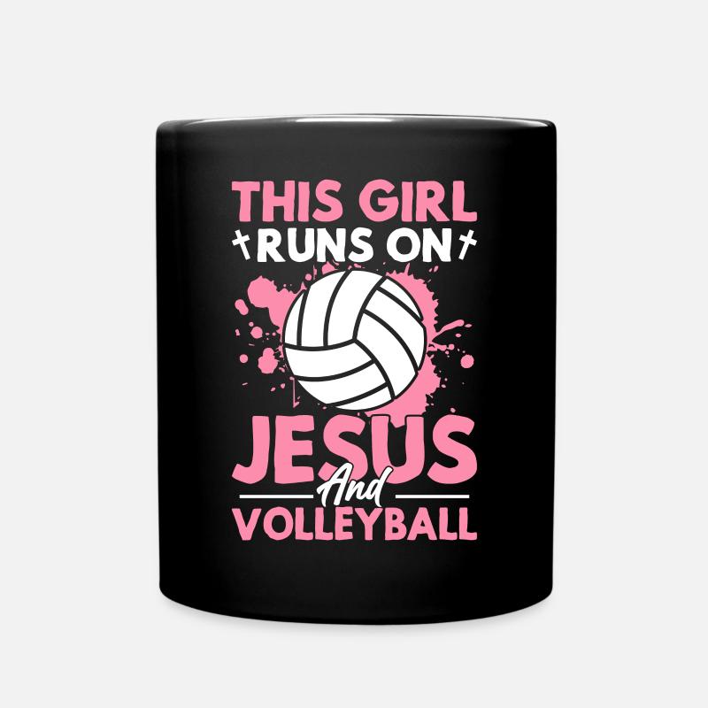 Dieses Mädchen rennt auf Jesus und - Tasse einfarbig - Schwarz