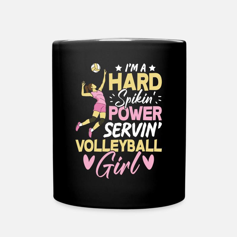 Spikin Servin Volleyball Mädchen Volleyballspieler - Tasse einfarbig - Schwarz